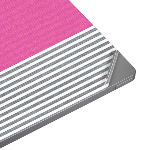 Pink and Grey Stripes Universal Laptop 13in (10.6 x 7.6in) Skin