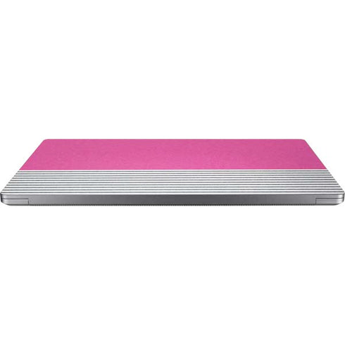 Pink and Grey Stripes Universal Laptop 15in (12.2 x 8.8in) Skin