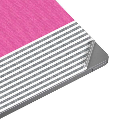 Pink and Grey Stripes Universal Laptop 15in (12.2 x 8.8in) Skin