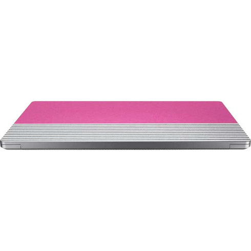 Pink and Grey Stripes Universal Laptop 16.6in (13.4 x 9.7in) Skin