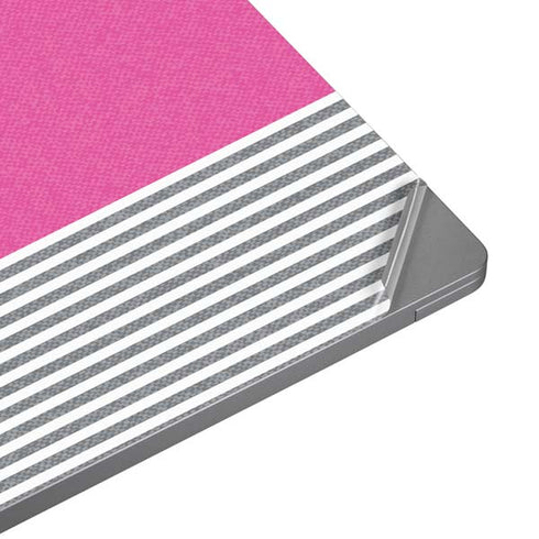 Pink and Grey Stripes Universal Laptop 16.6in (13.4 x 9.7in) Skin