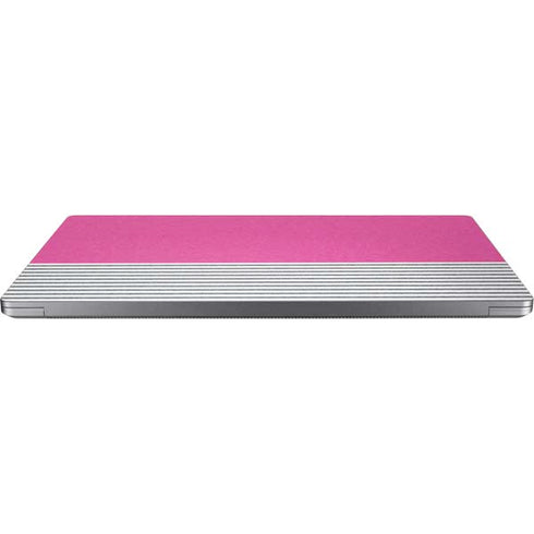 Pink and Grey Stripes Universal Laptop 17in (13.8 x 10in) Skin