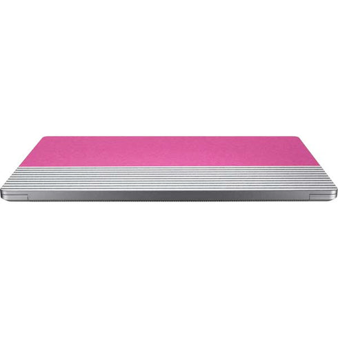 Pink and Grey Stripes Universal Laptop 18in (14.6 x 10.6in) Skin