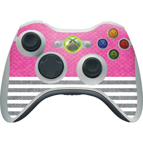 Pink and Grey Stripes Xbox 360 Wireless Controller Skin