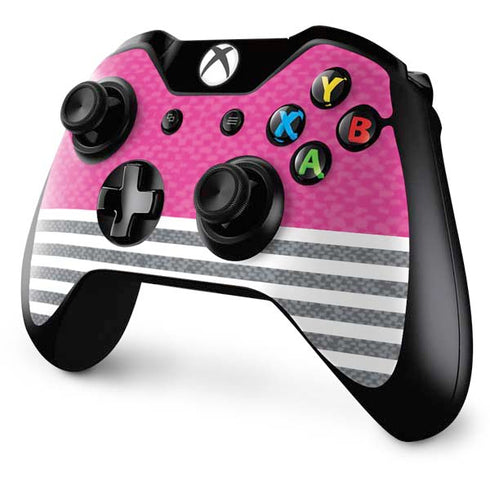 Pink and Grey Stripes Xbox One Controller Skin