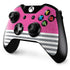 Pink and Grey Stripes Xbox One Controller Skin