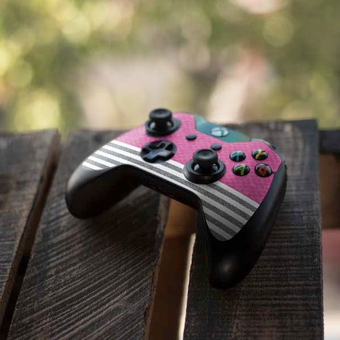 Pink and Grey Stripes Xbox One Controller Skin