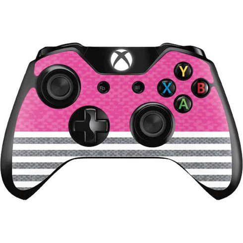 Pink and Grey Stripes Xbox One Controller Skin