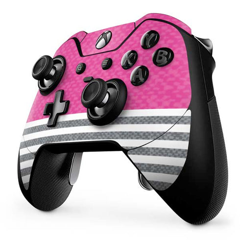 Pink and Grey Stripes Xbox One Elite Controller Skin