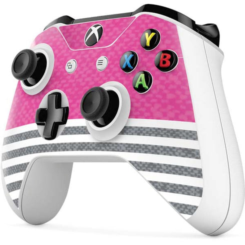 Pink and Grey Stripes Xbox One S All-Digital Edition Bundle Skin