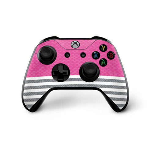 Pink and Grey Stripes Xbox One X Bundle Skin