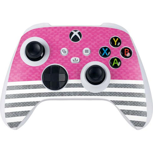 Pink and Grey Stripes Xbox Series S Controller Skin