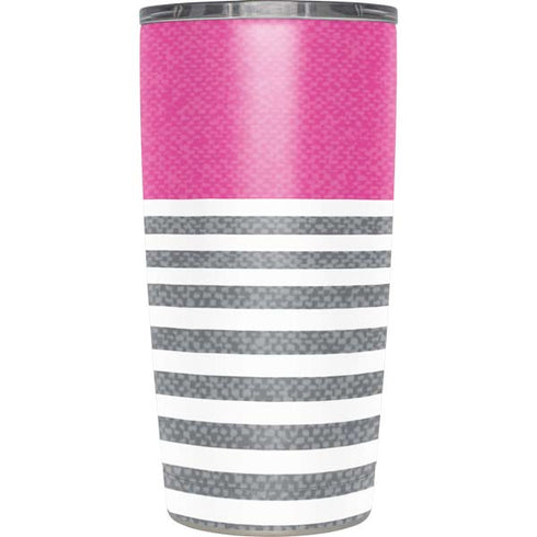 Pink and Grey Stripes Yeti 20oz Tumbler Skin