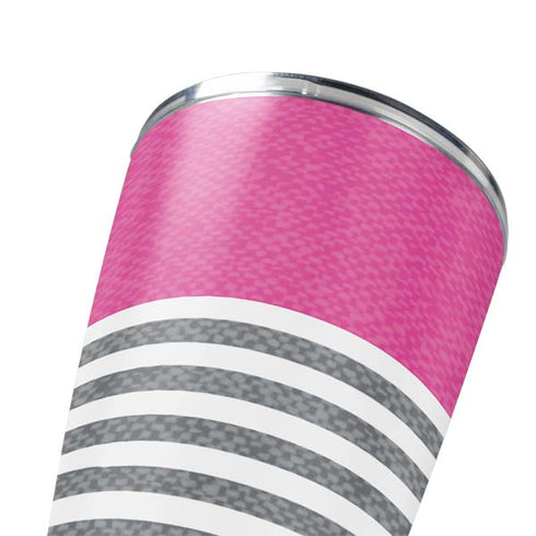 Pink and Grey Stripes Yeti 20oz Tumbler Skin