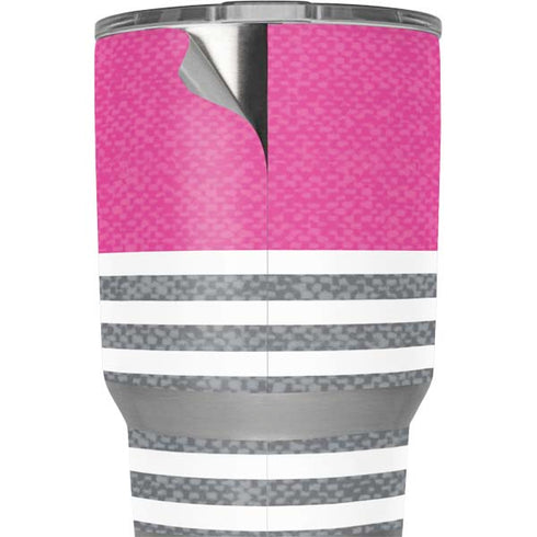 Pink and Grey Stripes Yeti 20oz Tumbler Skin
