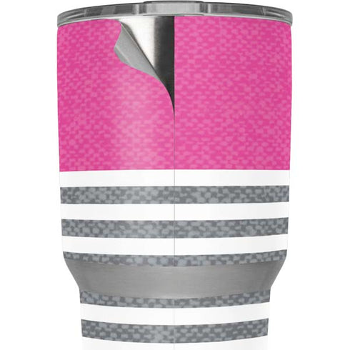 Pink and Grey Stripes Yeti 30oz Rambler Tumbler Skin