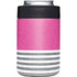 Pink and Grey Stripes Yeti Colster Can Insulator Skin
