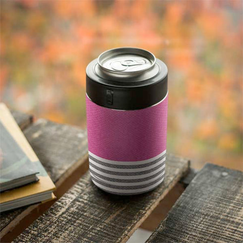 Pink and Grey Stripes Yeti Colster Can Insulator Skin