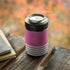 Pink and Grey Stripes Yeti Colster Can Insulator Skin