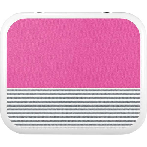 Pink and Grey Stripes YETI Roadie 24 Hard Cooler Skin