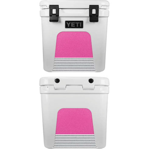 Pink and Grey Stripes YETI Roadie 24 Hard Cooler Skin