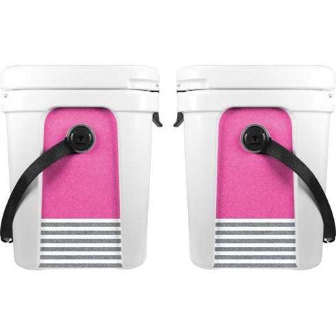 Pink and Grey Stripes YETI Roadie 24 Hard Cooler Skin