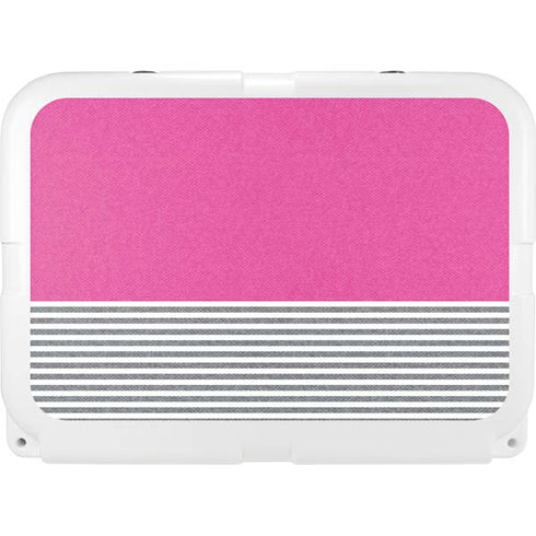 Pink and Grey Stripes YETI Tundra 35 Hard Cooler Skin
