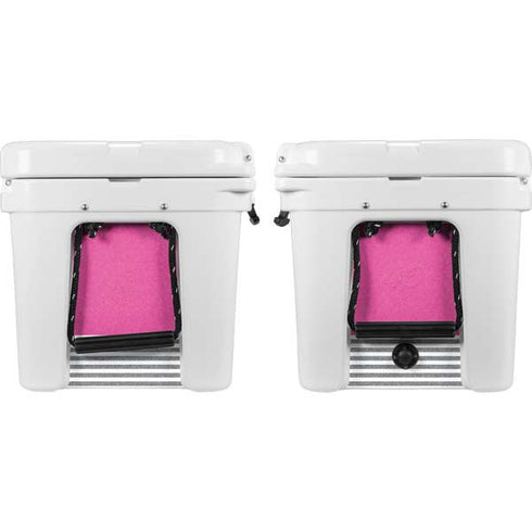 Pink and Grey Stripes YETI Tundra 35 Hard Cooler Skin