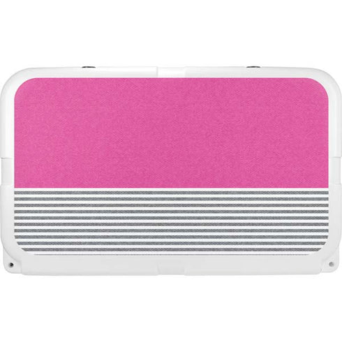 Pink and Grey Stripes YETI Tundra 45 Hard Cooler Skin