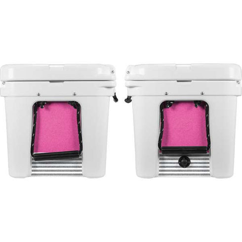 Pink and Grey Stripes YETI Tundra 45 Hard Cooler Skin