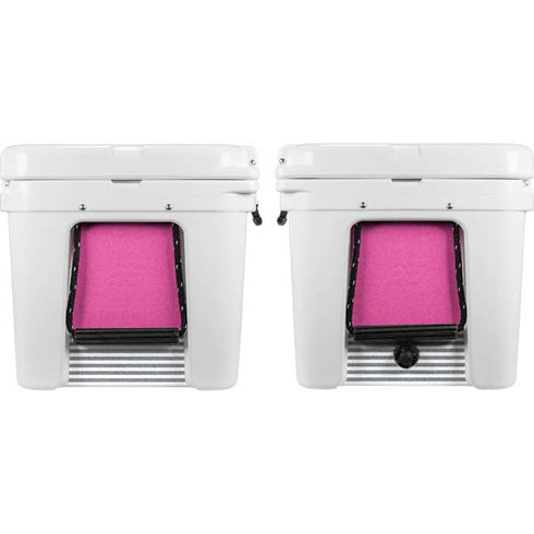 Pink and Grey Stripes YETI Tundra 65 Hard Cooler Skin