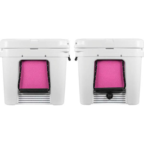 Pink and Grey Stripes YETI Tundra 75 Hard Cooler Skin