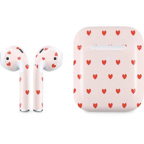 Pink and Red Hearts Apple AirPods 2 Skin