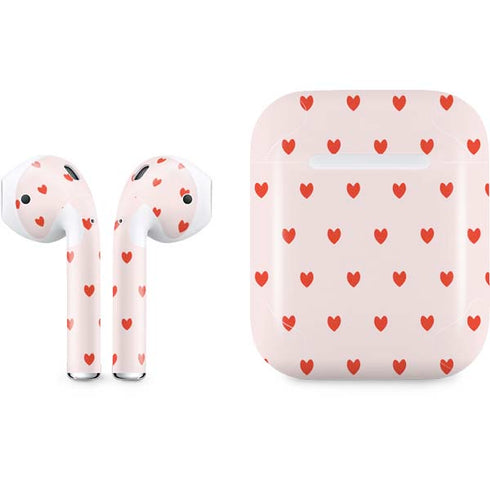 Pink and Red Hearts Apple AirPods Skin