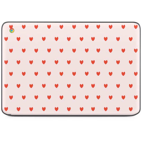 Pink and Red Hearts HP Chromebook Skin