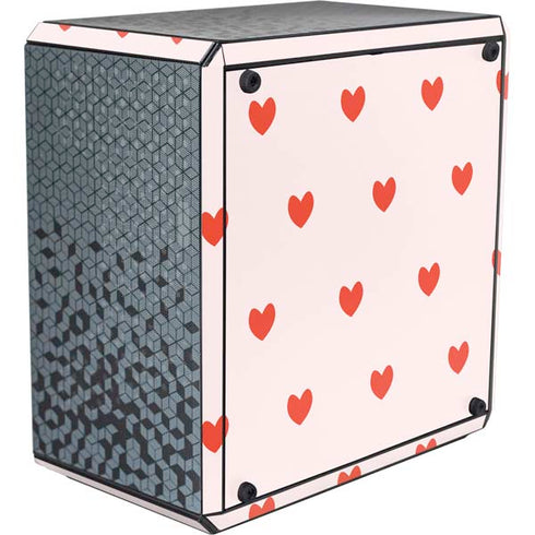 Pink and Red Hearts Cooler Master MasterBox Q300L Mini Tower Skin