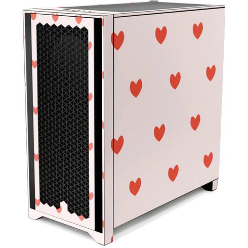 Pink and Red Hearts Corsair 4000D Tempered Glass Mid-Tower ATX Case Skin