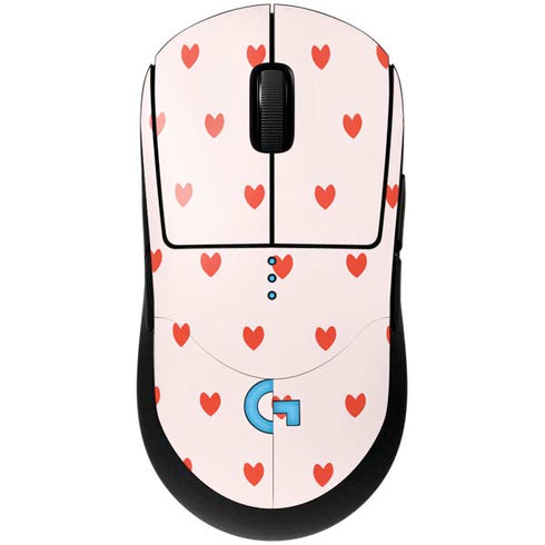 Pink and Red Hearts G Pro Wireless Gaming Mouse Skin