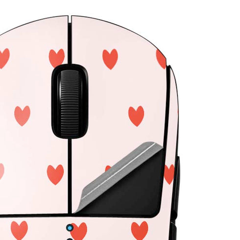 Pink and Red Hearts G Pro Wireless Gaming Mouse Skin