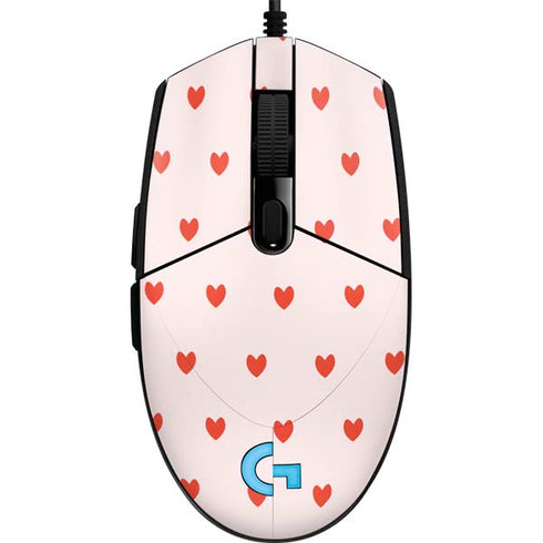 Pink and Red Hearts G203 Prodigy RGB Wired Gaming Mouse Skin