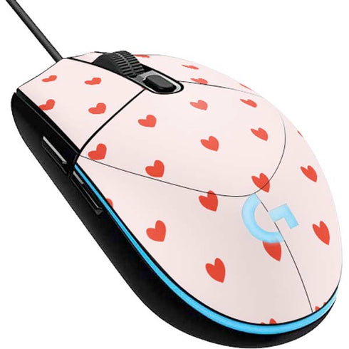Pink and Red Hearts G203 Prodigy RGB Wired Gaming Mouse Skin