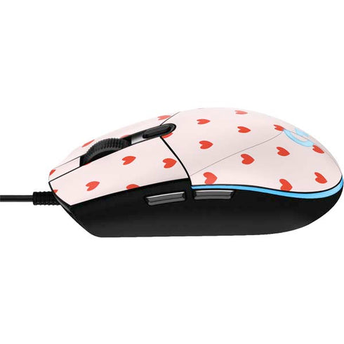 Pink and Red Hearts G203 Prodigy RGB Wired Gaming Mouse Skin