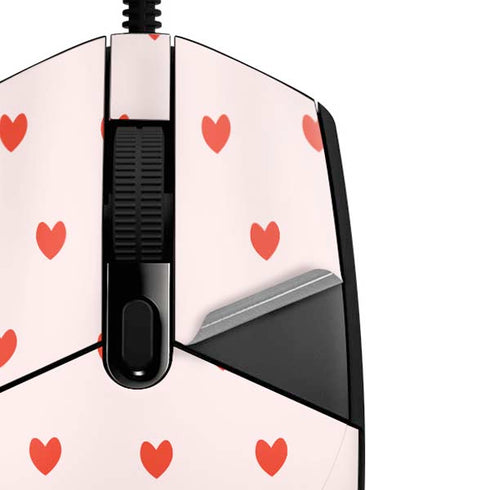 Pink and Red Hearts G203 Prodigy RGB Wired Gaming Mouse Skin