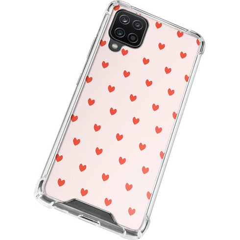 Pink and Red Hearts Galaxy A12 Clear Case