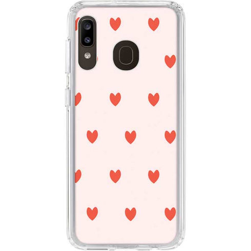 Pink and Red Hearts Galaxy A20 Clear Case