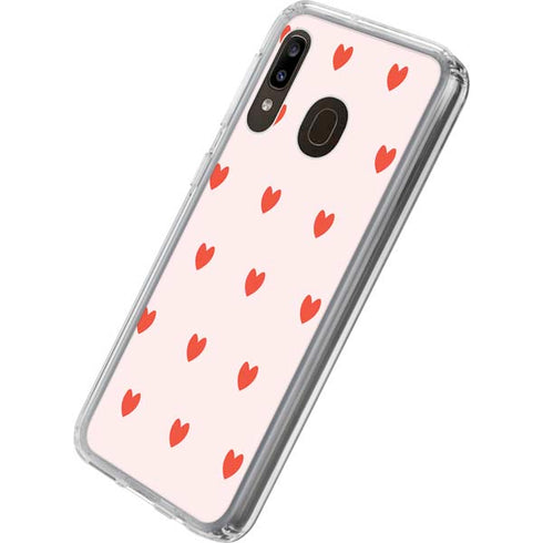 Pink and Red Hearts Galaxy A20 Clear Case