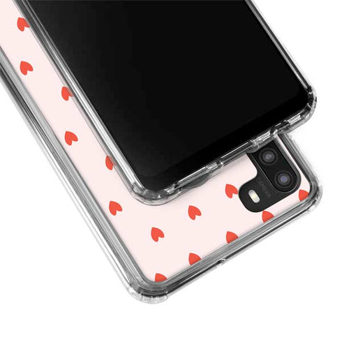 Pink and Red Hearts Galaxy A21 Clear Case