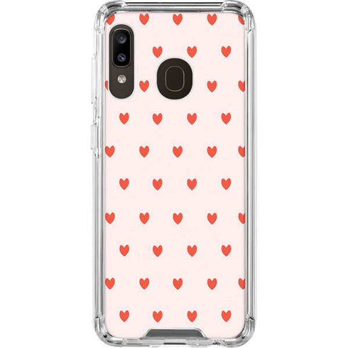 Pink and Red Hearts Galaxy A30 Clear Case