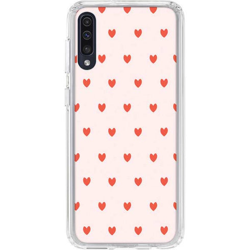 Pink and Red Hearts Galaxy A50 Clear Case
