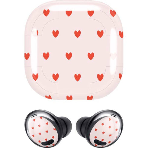 Pink and Red Hearts Galaxy Buds Pro Skin